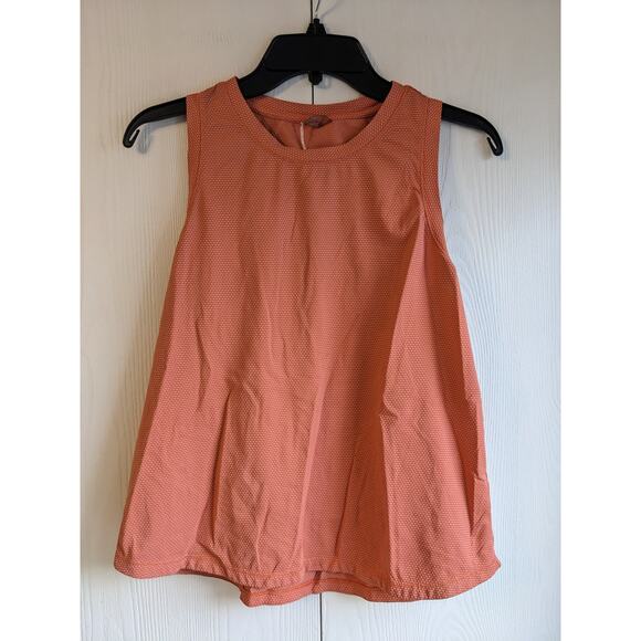 Women's Orange Sleeveless Dot Pattern Round Neck Tank Top Size M - Picture 1 of 2